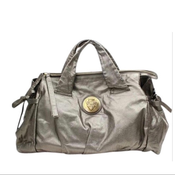 Authentic Gucci Metallic Hysteria Tie Side Bag RARE VINTAGE SATCHEL - Picture 1 of 8